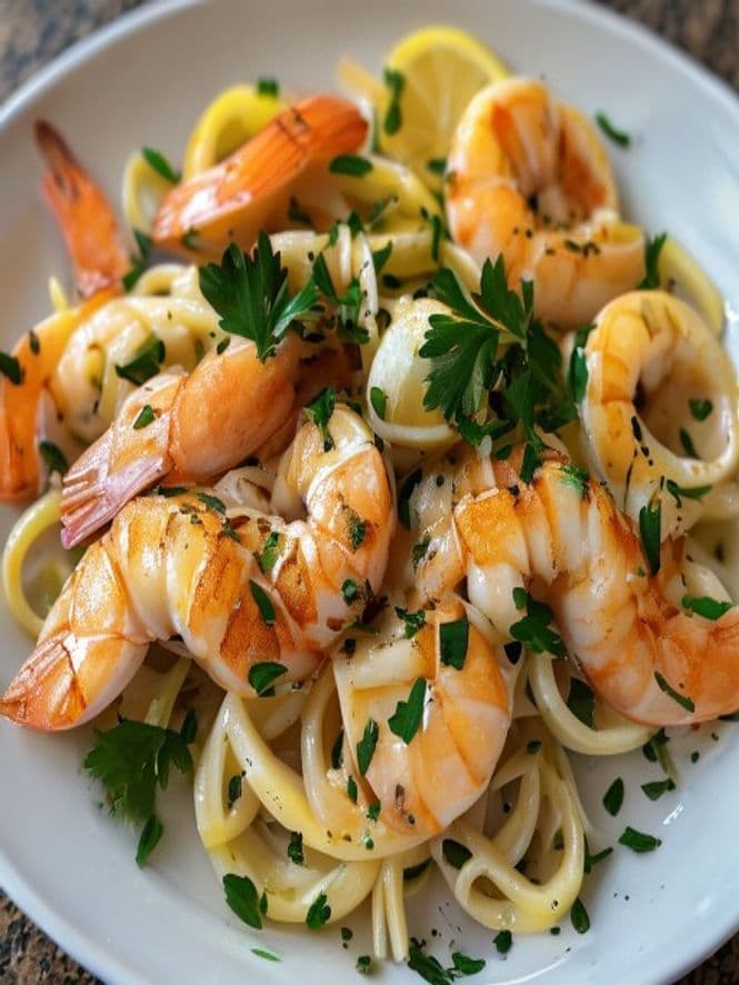 Lemon Garlic Shrimp Pasta
