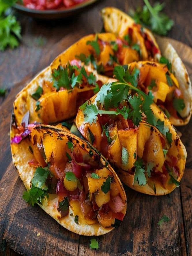 Spicy Pineapple Kimchi Tacos